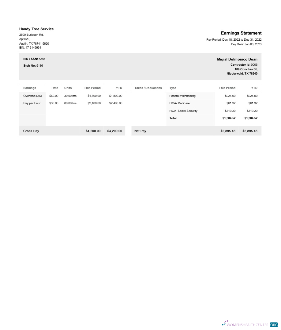 Download Handy Tree Service earnings statement template in Word and PDF formats.pdf, 1 Photoshop template